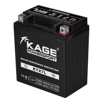 KAGE AGM MF YTX7L-BS (MF12V7-2A) 12V 6Ah 95A gyárilag üzembehelyezett motorkerékpár akkumulátor