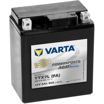 Varta Powersports AGM Active YTX7L-4  12V 6Ah 90A jobb+ gyárilag üzembehelyezett motorakkumulátor (506919009A512)