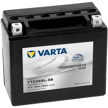 Varta Powersports AGM YTX20HL-BS  12V 18Ah 320A jobb+ motorakkumulátor (518918032A514)