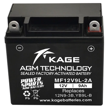 KAGE MF YB9L-BS (12N9-3B-BS) 12V 9Ah 120A gyárilag üzembehelyezett motorakkumulátor