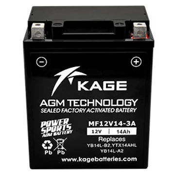KAGE AGM MF KYB14L-B2 (MF12V14-3A) 12V 14Ah 200A gyárilag üzembehelyezett motorkerékpár akkumulátor