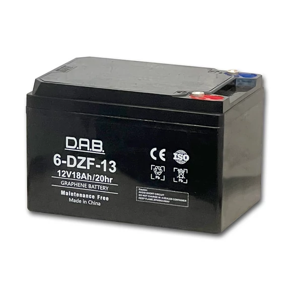 DAB Bike 12V C2/13Ah C20/18Ah Graphene Ciklikus VRLA elektromos kerékpár akkumulátor
