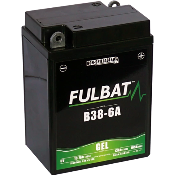 Fulbat GEL B38-6A 6V 13,7Ah 105A motorkerékpár akkumulátor