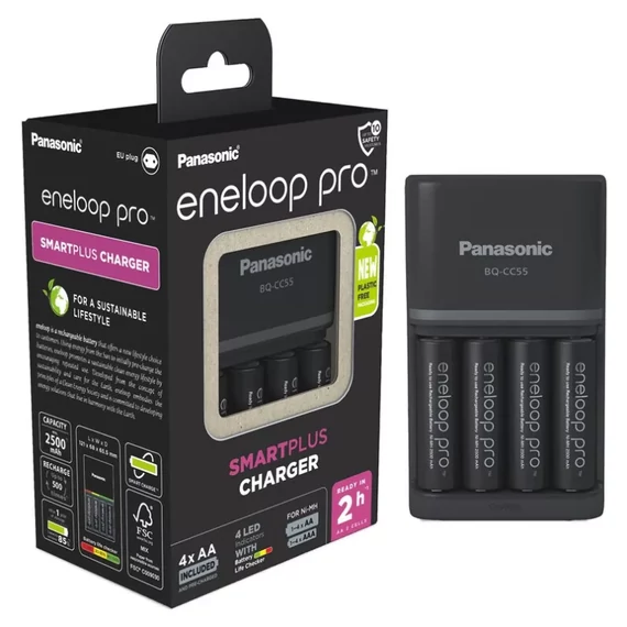 Panasonic Eneloop Pro töltő + 4x2450 mAh