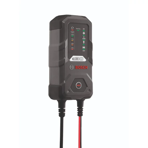 BOSCH C30 6V 0,8Ah és 12V 3,8Ah EFB, AGM, GEL, VRLA akkumulátor töltő (0189911030)