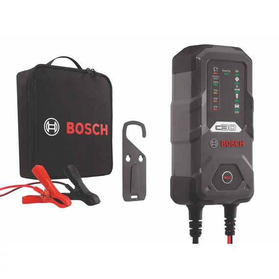 BOSCH C30 6V 0,8Ah és 12V 3,8Ah EFB, AGM, GEL, VRLA akkumulátor töltő (0189911030)