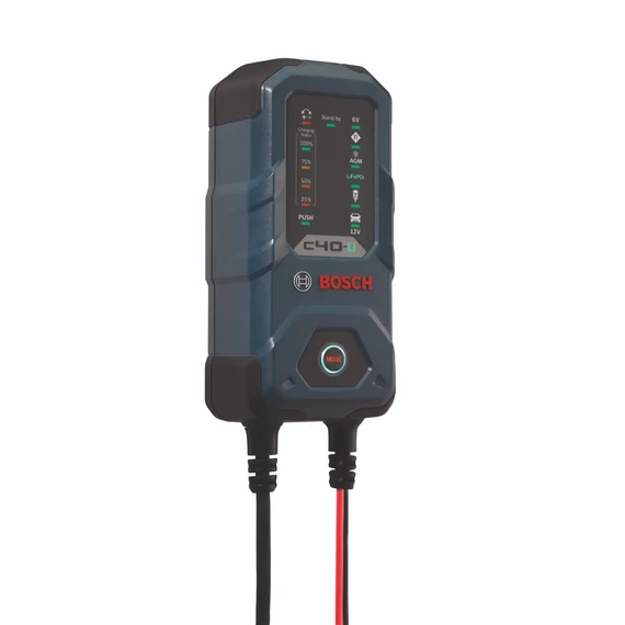 BOSCH C40-Li 6V 1Ah és 12V 5Ah Lítium-ion, EFB, AGM, GEL, VRLA akkumulátor töltő (0189921040)