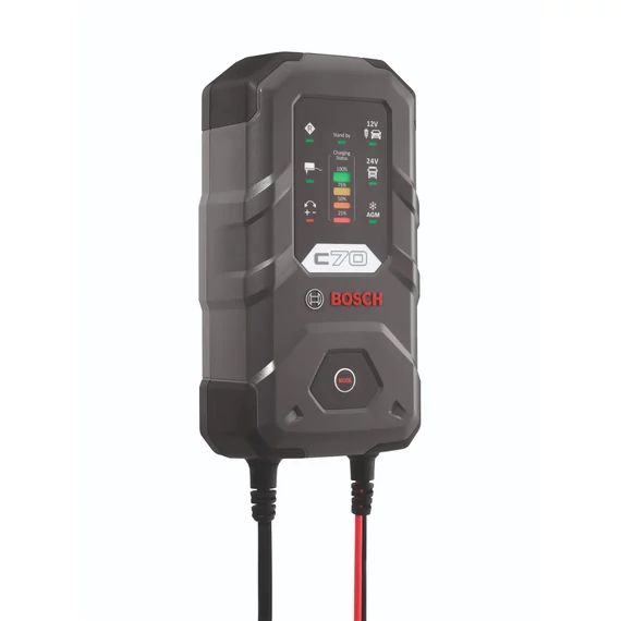 BOSCH C70 12V 5Ah és 24V 10Ah EFB, AGM, GEL, VRLA akkumulátor töltő (0189911070)