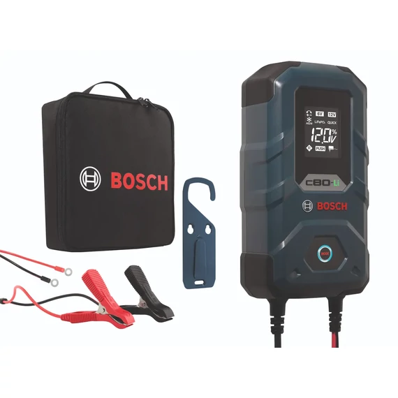 BOSCH C80-Li 6V 5Ah és 12V 15Ah Lítium-ion, EFB, AGM, GEL, VRLA akkumulátor töltő (0189921080)