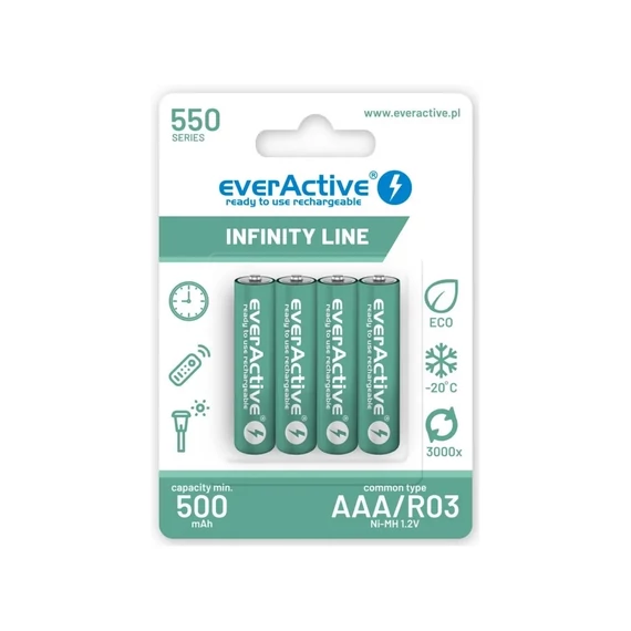 everActive AAA 550 mAh tölthető elem