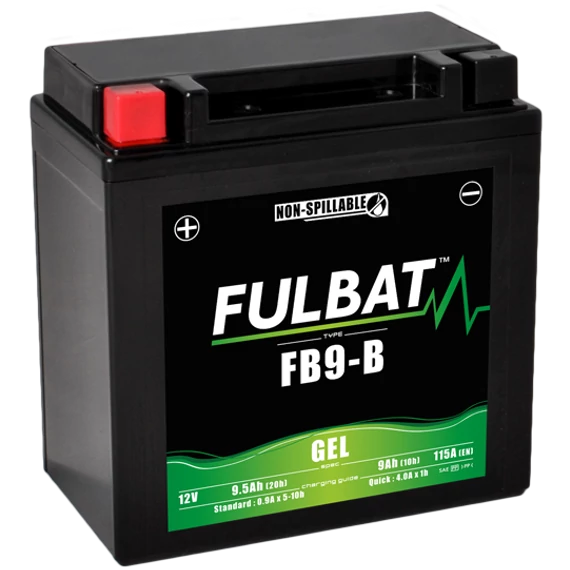 Fulbat GEL YB9-B 12V 9,5Ah 115A motorkerékpár akkumulátor