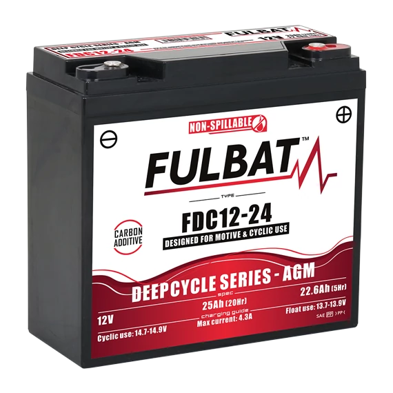 Fulbat Deep Cycle AGM Carbon 12V C5/22,6Ah C20/25Ah meghajtó akkumulátor