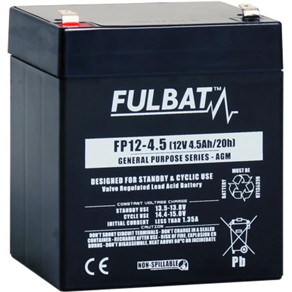 Fulbat General Purpose 12V C20/4,5Ah VRLA akkumulátor T1