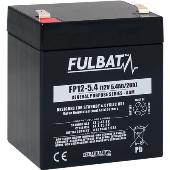 Fulbat General Purpose 12V C20/5,4Ah VRLA akkumulátor T1