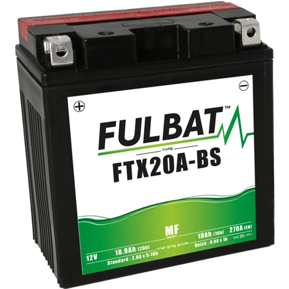 Fulbat FTX20A-BS 12V 19Ah 270A motorkerékpár akkumulátor