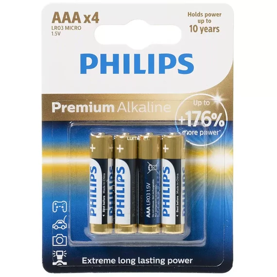 Philips Premium Alkaline LR03/AAA elem