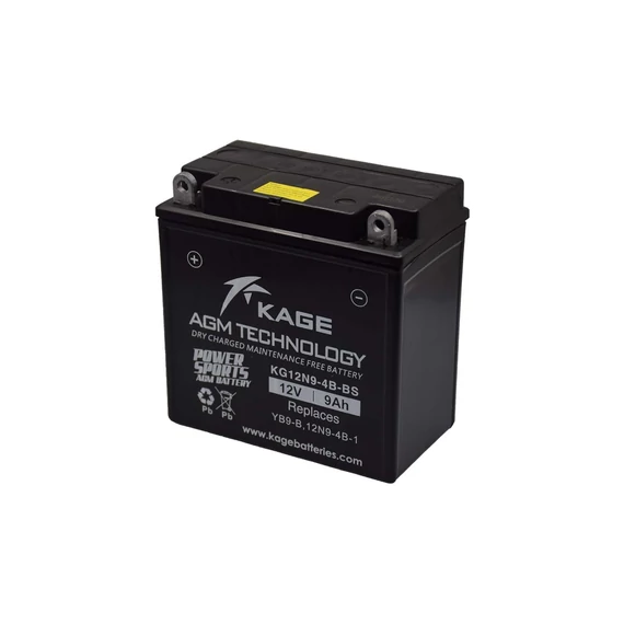 KAGE MF YB9-BS (12N9-4B-BS) 12V 9Ah 120A gyárilag üzembehelyezett motorakkumulátor