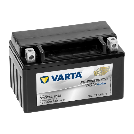 Varta Powersports AGM Active YTX7A-4  12V 6Ah 90A bal+ gyárilag üzembehelyezett motorakkumulátor (506909009A512)