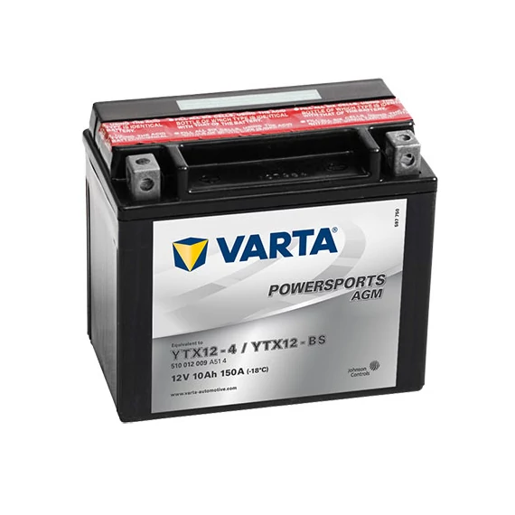 Varta Powersports AGM YTX12-BS  12V 10Ah 150A bal+ motorakkumulátor (510012009A514)