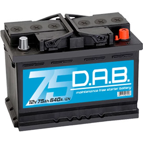 DAB 12V 75Ah 640A jobb+ akkumulátor