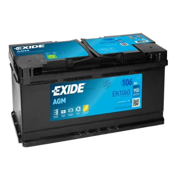 Exide AGM 12V 106Ah 950A jobb+ Start-Stop akkumulátor