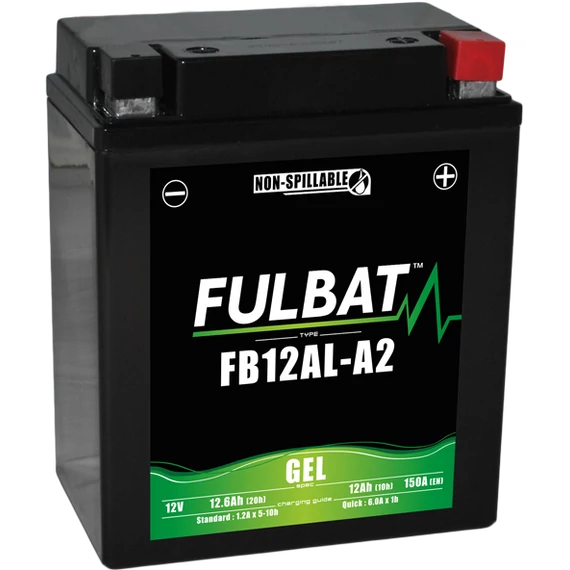Fulbat GEL YB12AL-A2 12V 12,6Ah 150A jobb+ motorakkumulátor