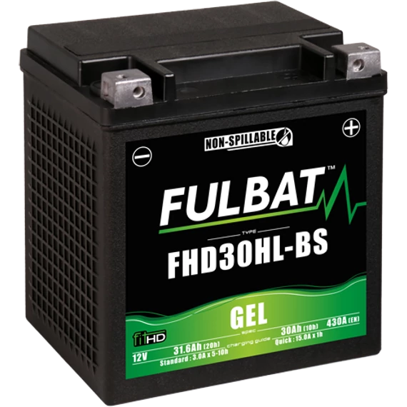 Fulbat GEL HD30HL-BS 12V 31,6Ah 430A motorkerékpár akkumulátor