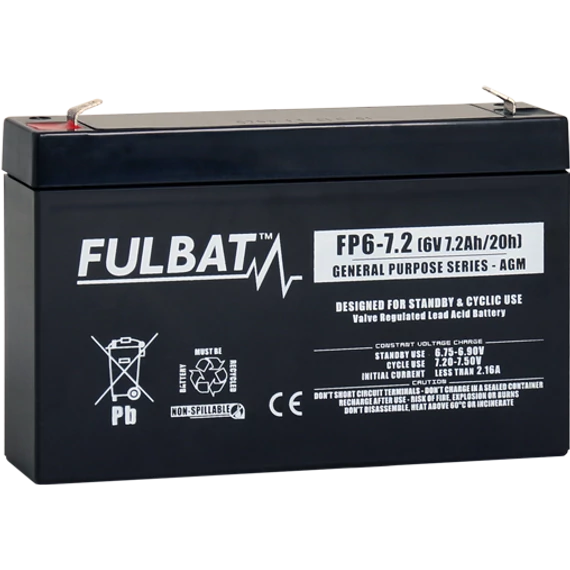 Fulbat General Purpose 6V C20/7,2Ah VRLA akkumulátor