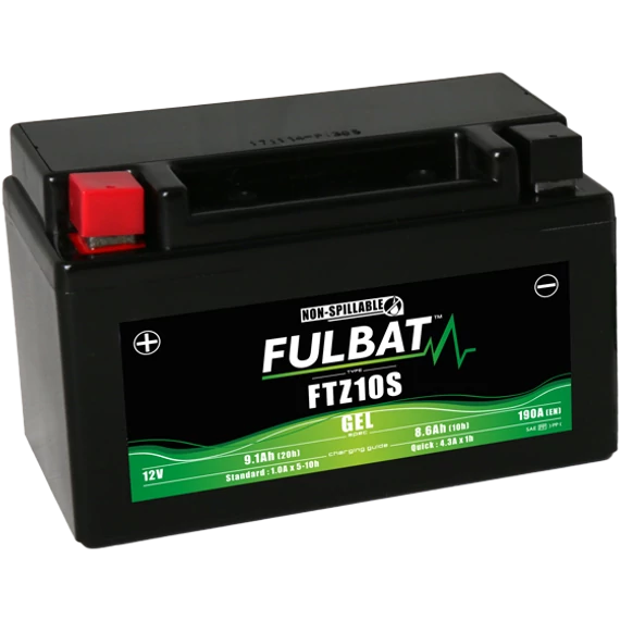 Fulbat GEL YTZ10S 12V 9Ah 190A motorkerékpár akkumulátor