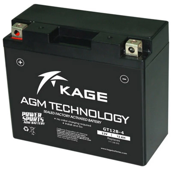 KAGE MF YT12B-BS 12V 12Ah 160A gyárilag üzembehelyezett motorakkumulátor