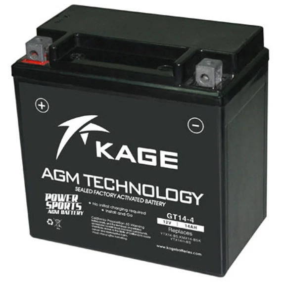 KAGE MF YTX14-BS 12V 14Ah 200A gyárilag üzembehelyezett motorakkumulátor