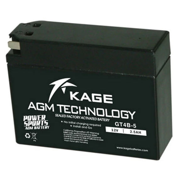 KAGE MF YT4B-5 12V 2,5Ah 25A gyárilag üzembehelyezett motorakkumulátor
