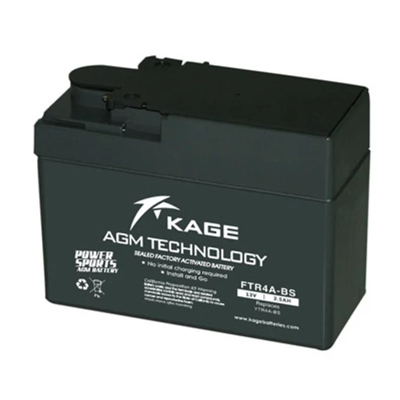 KAGE MF YTR4A-BS 12V 2,5Ah 30A gyárilag üzembehelyezett motorakkumulátor