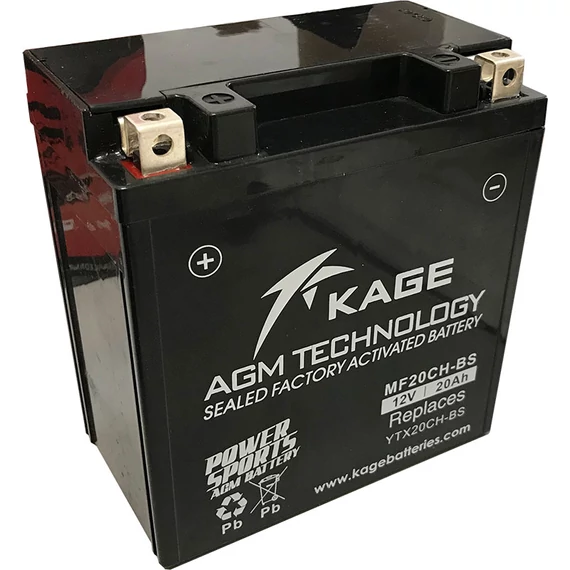 KAGE MF YTX20CH-BS 12V 20Ah 290A gyárilag üzembehelyezett motorakkumulátor