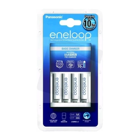 Panasonic Eneloop töltő + 4x750 mAh