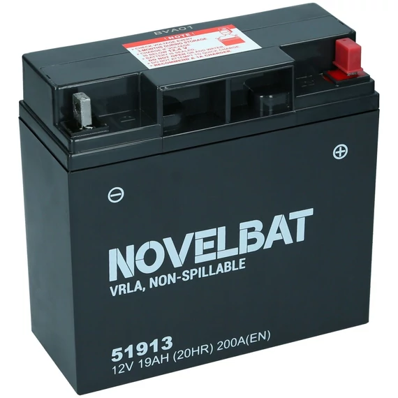Novelbat AGM 51913 12V 19Ah 200A jobb+ gyárilag üzembehelyezett motorkerékpár akkumulátor