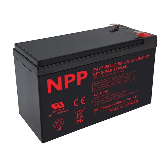 NPP 12V  9Ah VRLA akkumulátor T2 saruval