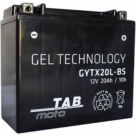 TAB Moto MF YTX20L-BS 12V 18Ah 270A gyárilag üzembehelyezett motorakkumulátor