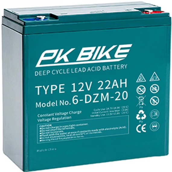 PK Bike Deep Cycle (Ciklikus) 12V 22Ah VRLA Grafén elektromos kerékpár akkumulátor